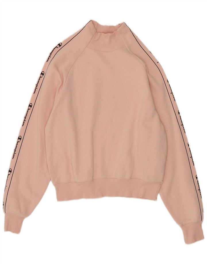 Felpa con grafica oversize da donna Champion, maglione UK 10, piccolo cotone rosa