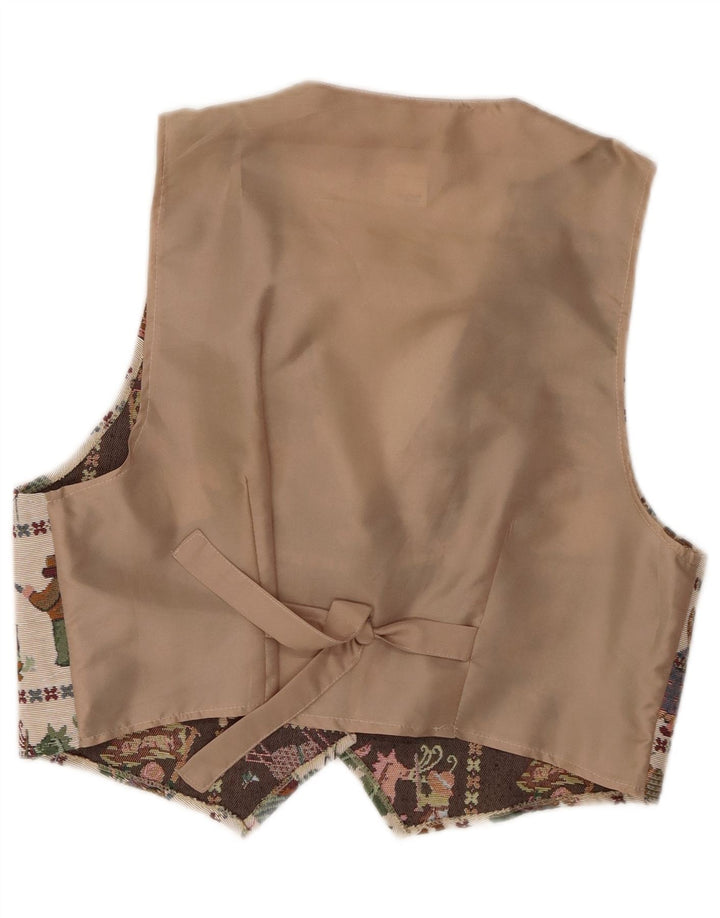 Gilet grafico da donna vintage EU 40 Beige medio