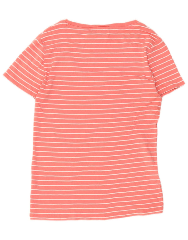 T-shirt da donna Tommy Hilfiger Top UK 12 cotone a righe rosa medio