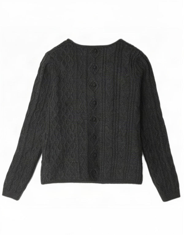 Maglione cardigan da donna Zara UK 14 grande grigio