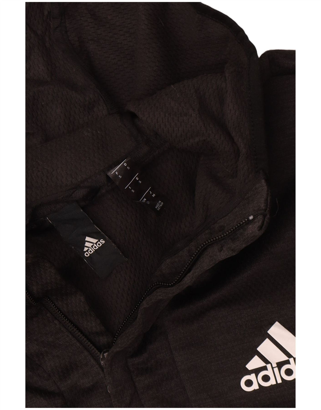 Giacca da ginnastica da uomo con cappuccio Adidas piccola in poliestere grigio