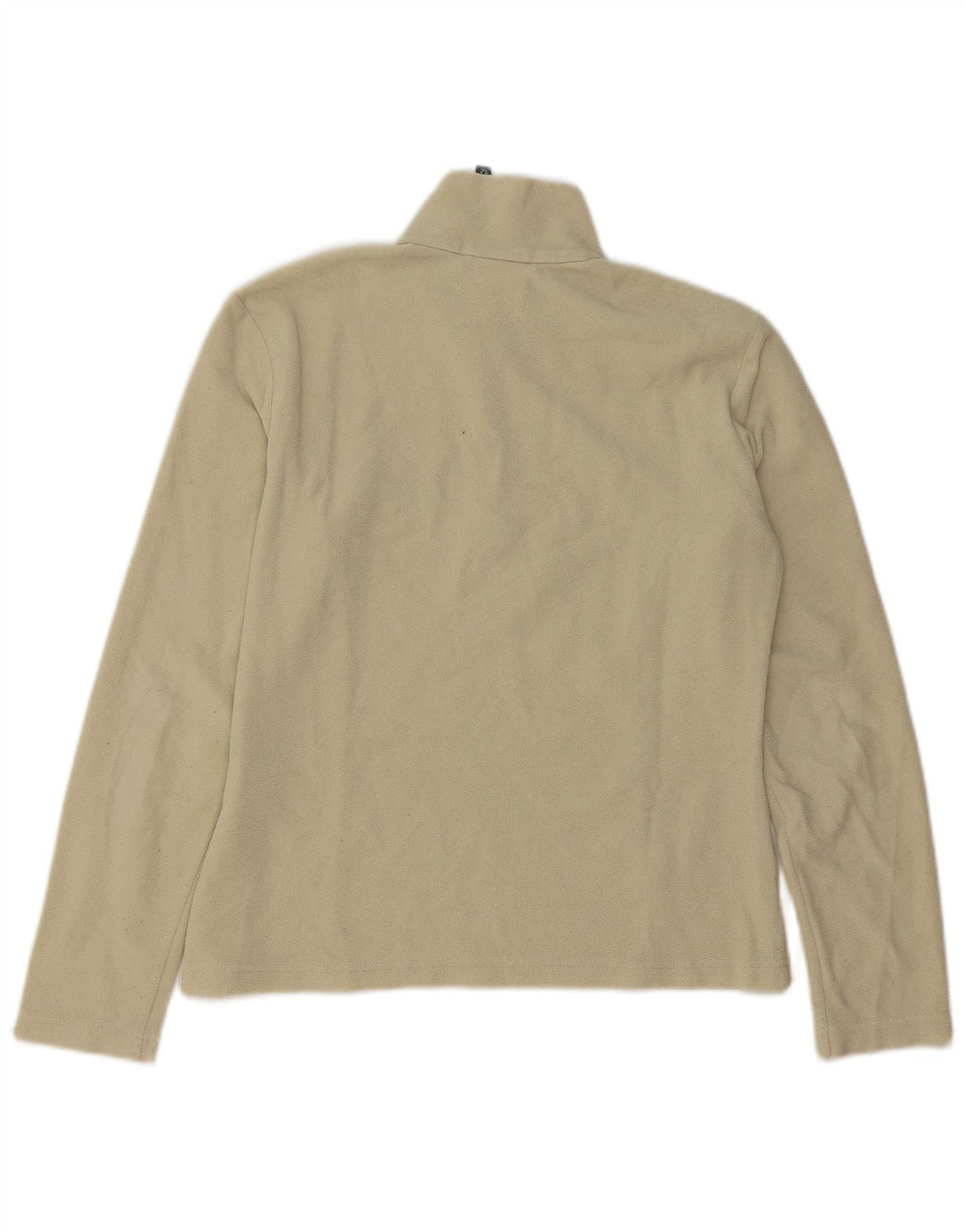 JACK WOLFSKIN Womens Zip Neck Fleece Jumper UK 10 Small  Beige Polyester