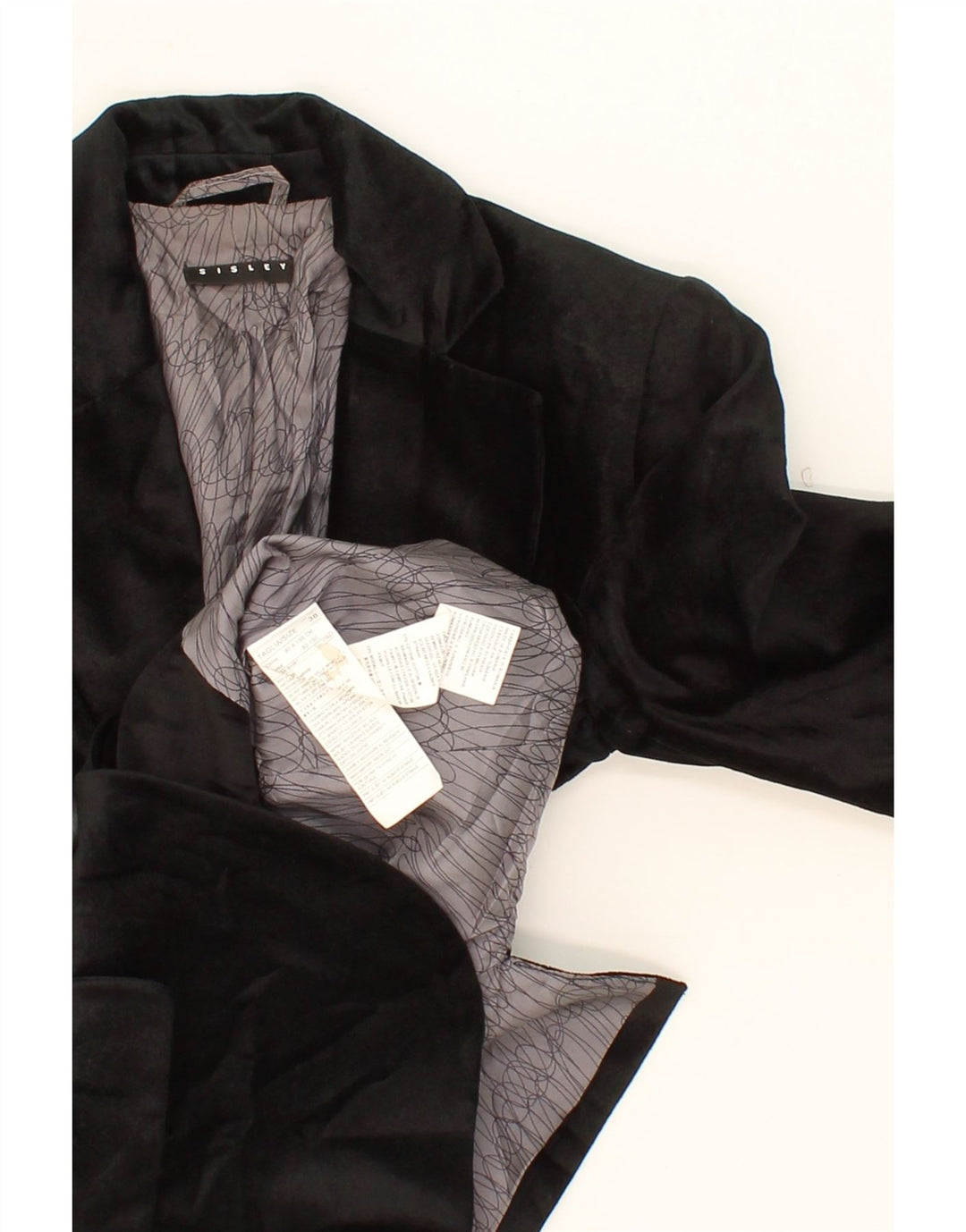 SISLEY Womens 2 Button Blazer Jacket IT 38 XS Black Cotton Vintage Sisley and Second-Hand Sisley from Messina Hembry 