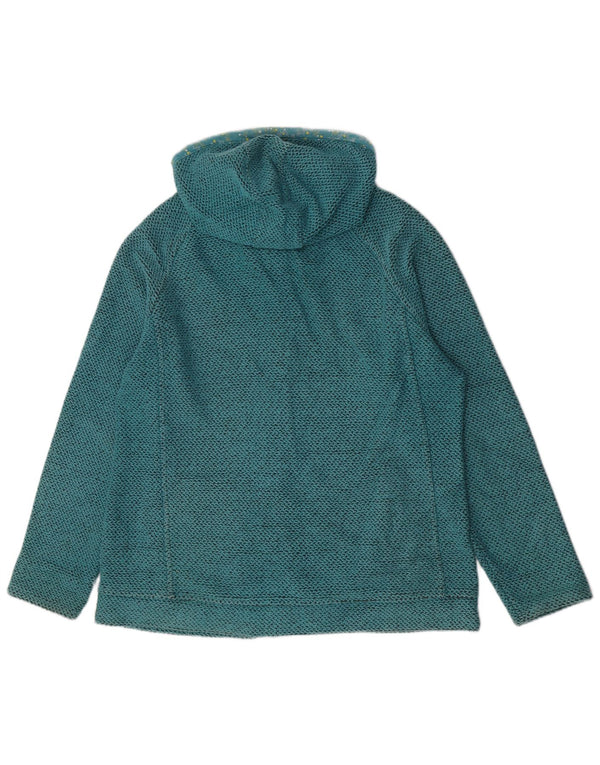 Maglione con cappuccio e zip da donna Weird Fish UK 16 grande cotone turchese