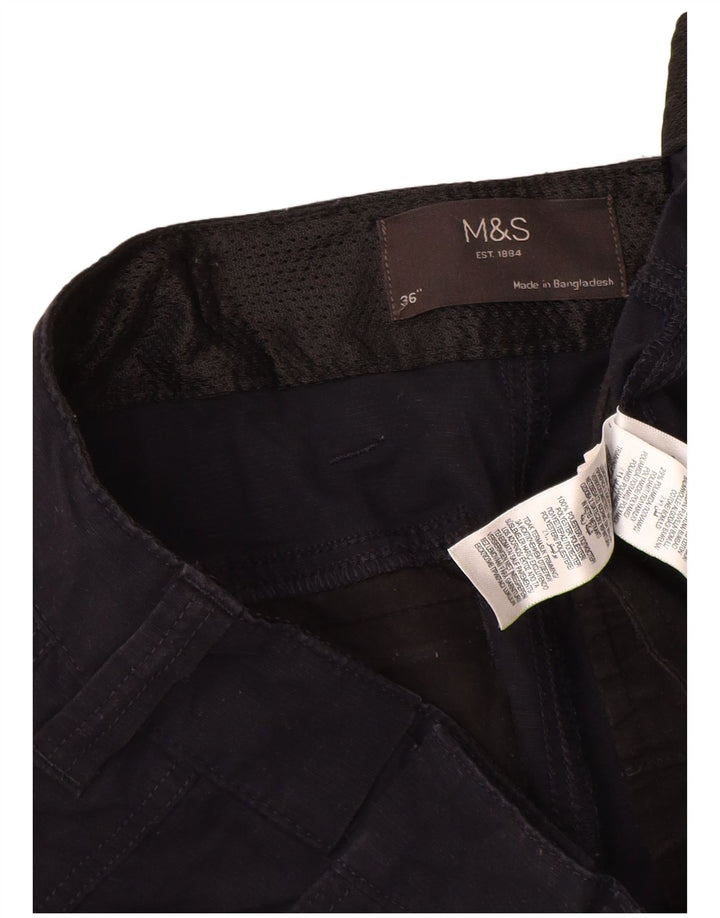 Pantaloncini cargo da uomo Marks & Spencer W36 grandi in cotone nero