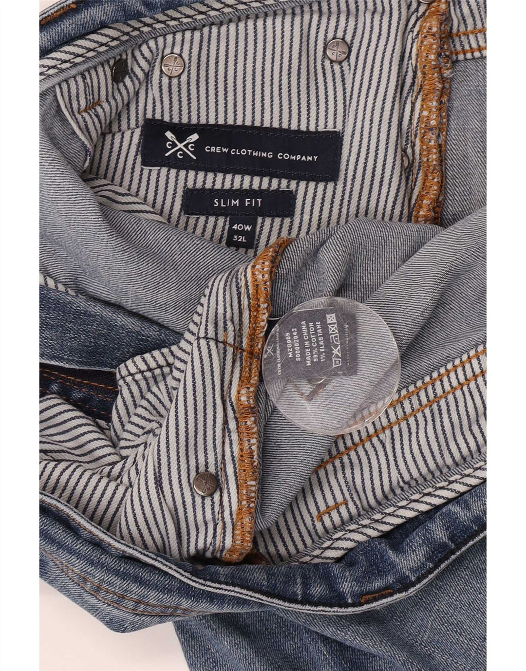 Crew Clothing Jeans slim da uomo W40 L27 cotone blu