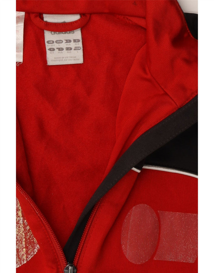 Giacca superiore della tuta da ragazzo ADIDAS 13-14 anni Poliestere color block rosso