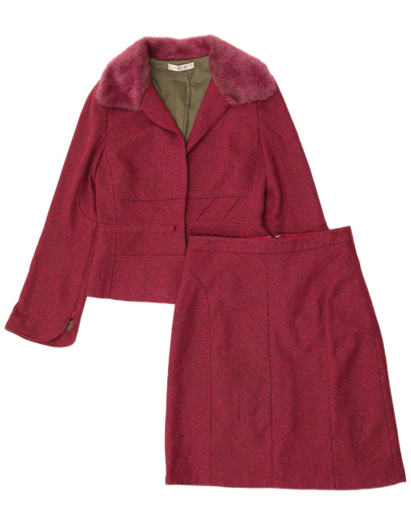 Set gonna 2 pezzi Jesire da donna UK 8 Small W28 Poliacrilico rosa a spina di pesce