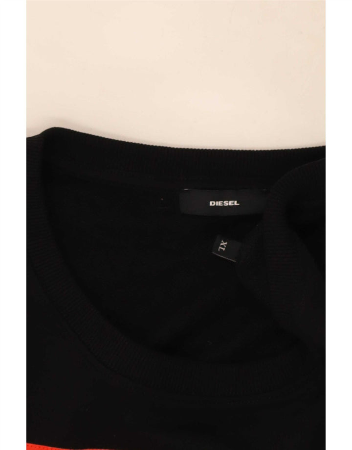 Felpa grafica da uomo Diesel Jumper XL in cotone nero
