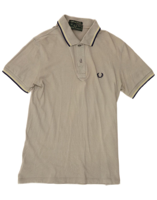 Polo da uomo Fred Perry piccola in cotone a righe grigie