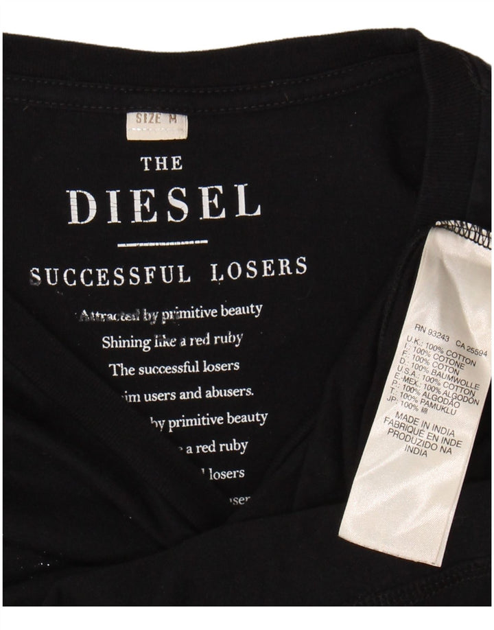 DIESEL Mens T-Shirt Top Medium Navy Blue Cotton