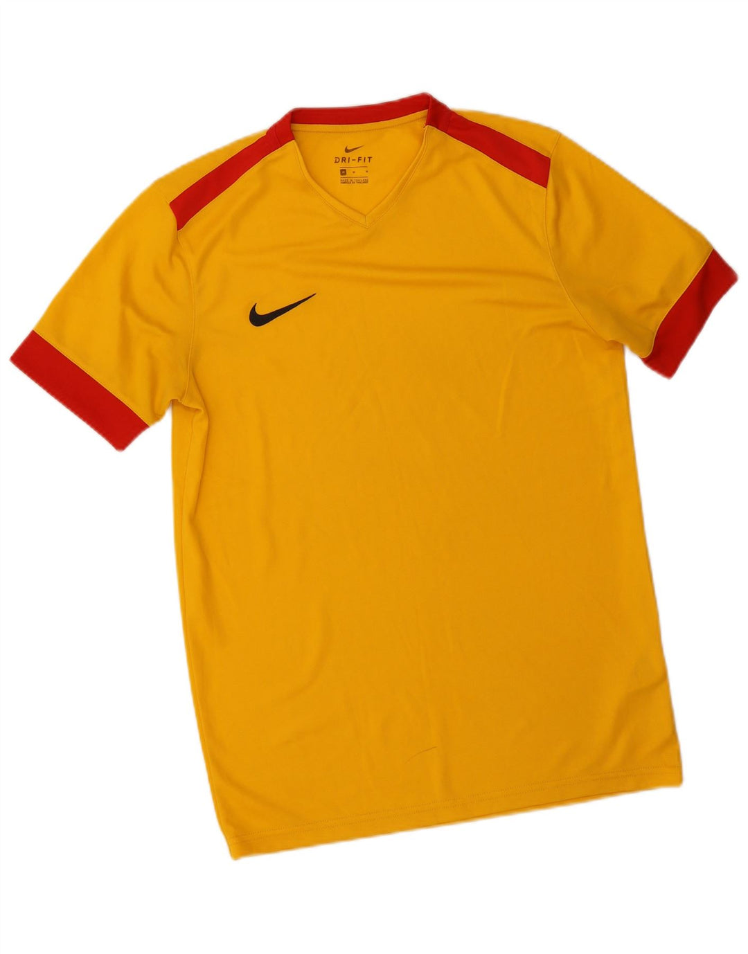 T-shirt Nike da uomo Dri Fit, top in poliestere color block giallo medio