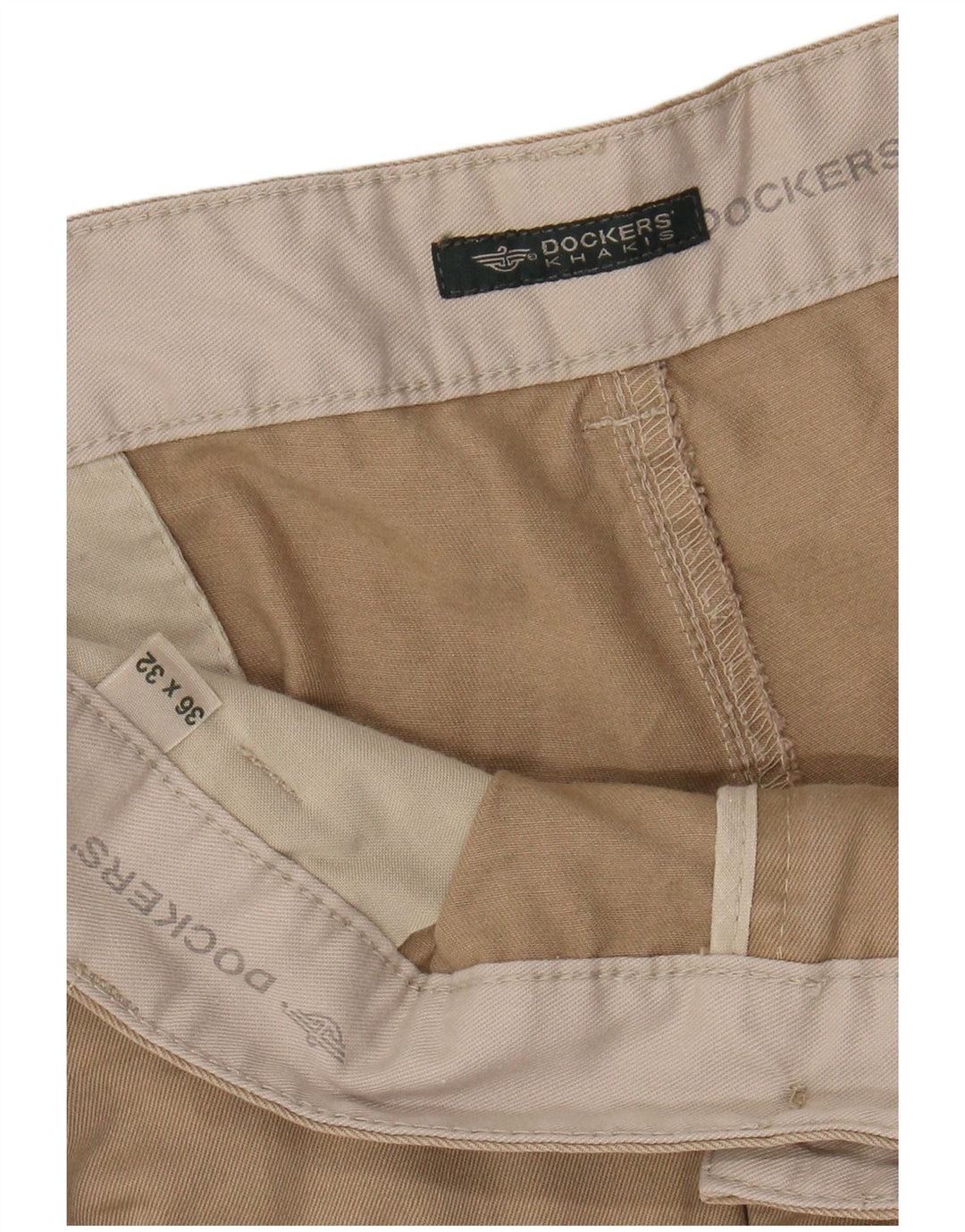 DOCKERS Pantaloni chino dritti kaki da uomo W36 L32 Beige