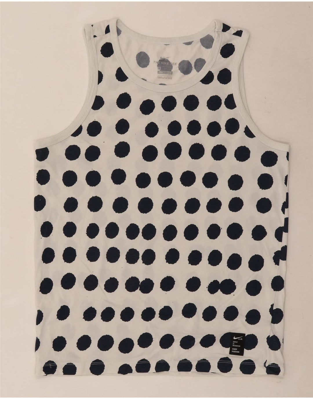 Canotta Nike Dri Fit da uomo a pois bianchi medi
