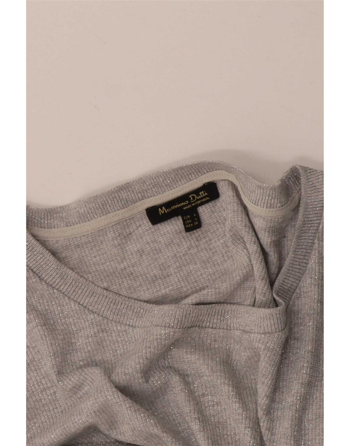 Maglia da donna Massimo Dutti manica 3/4 UK 16 grande grigio