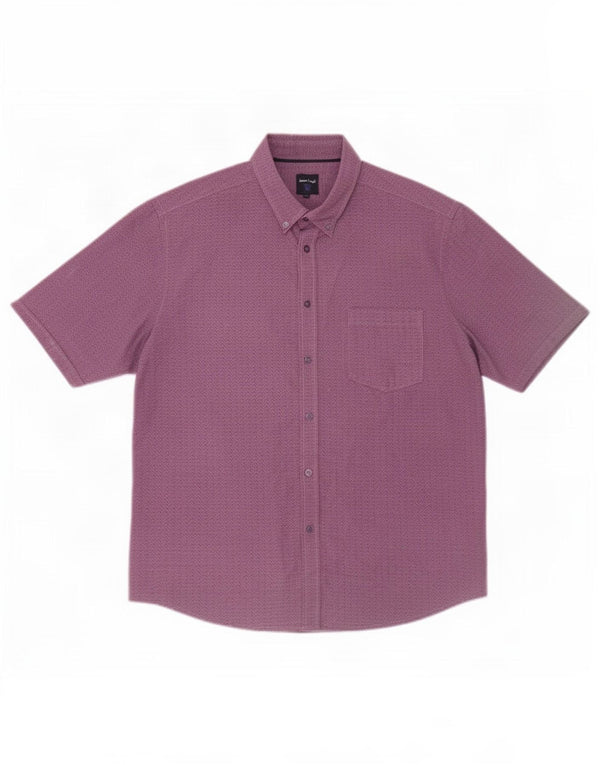 Camicia a maniche corte da uomo James Pringle XL poliestere geometrico viola