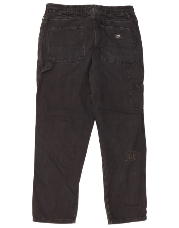 Pantaloni cargo dritti da uomo Vans medi W32 L28 cotone nero