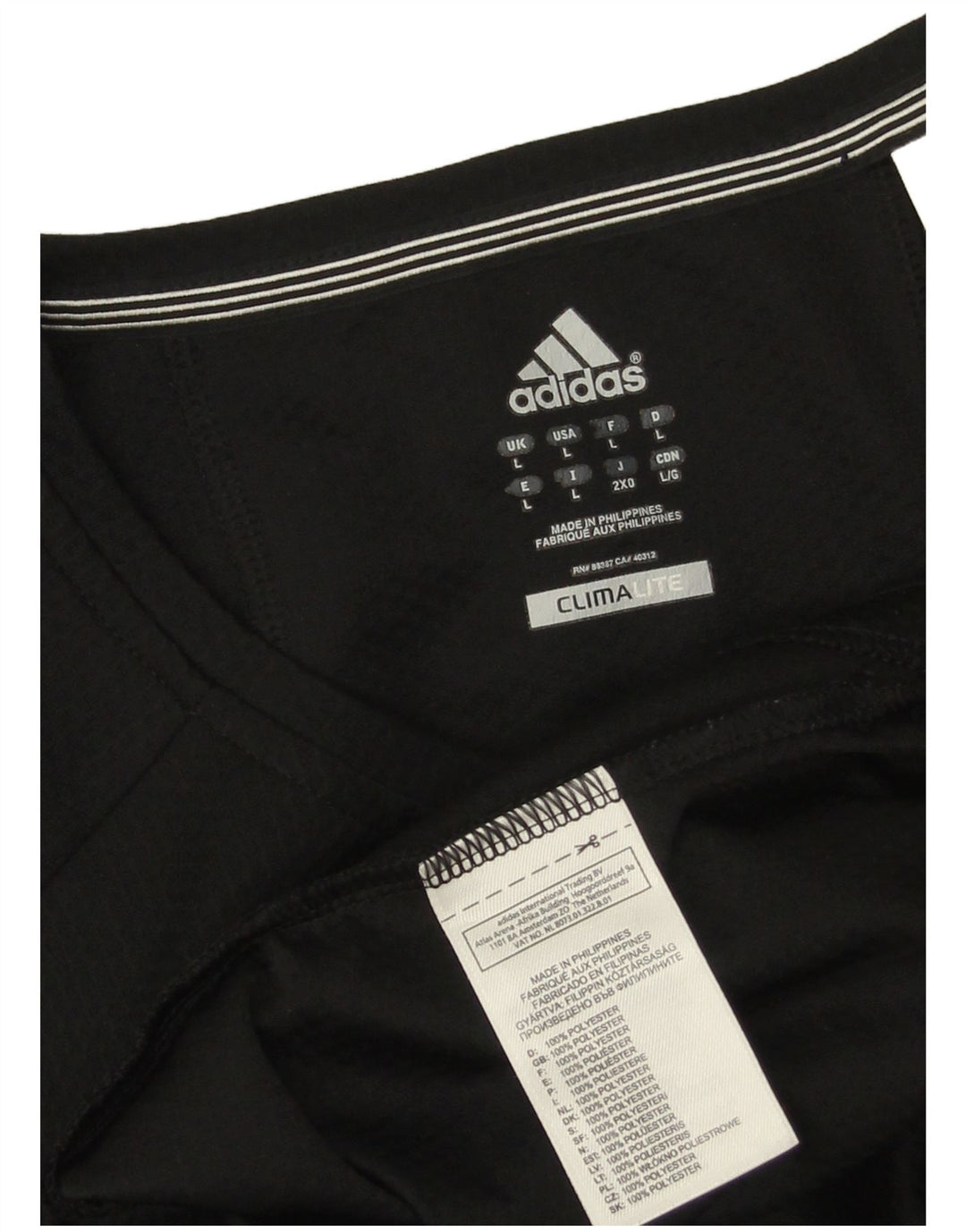 T-shirt ADIDAS Climalite da uomo grande in poliestere nero