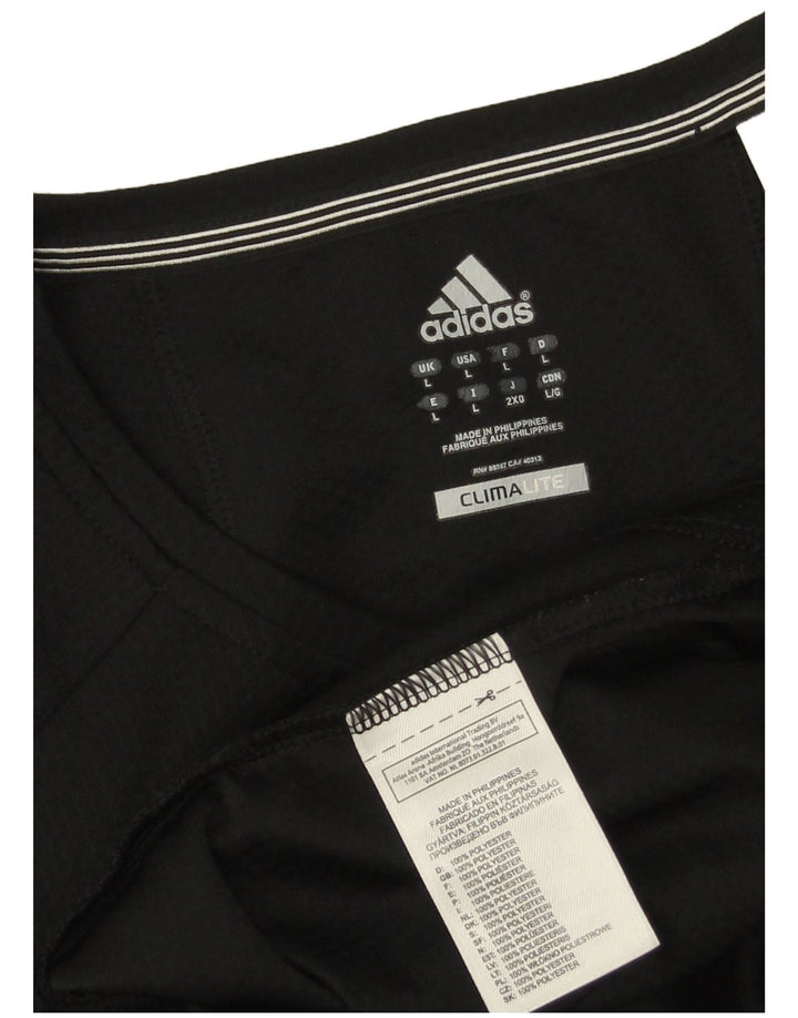T-shirt ADIDAS Climalite da uomo grande in poliestere nero