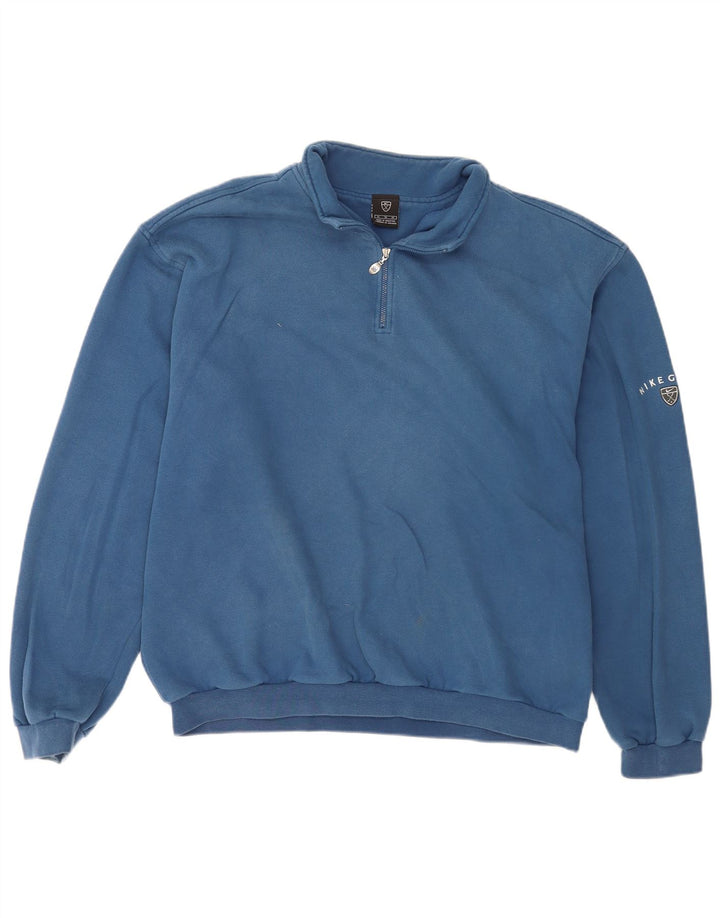 Felpa Nike Uomo con collo con zip, maglione XL, cotone blu