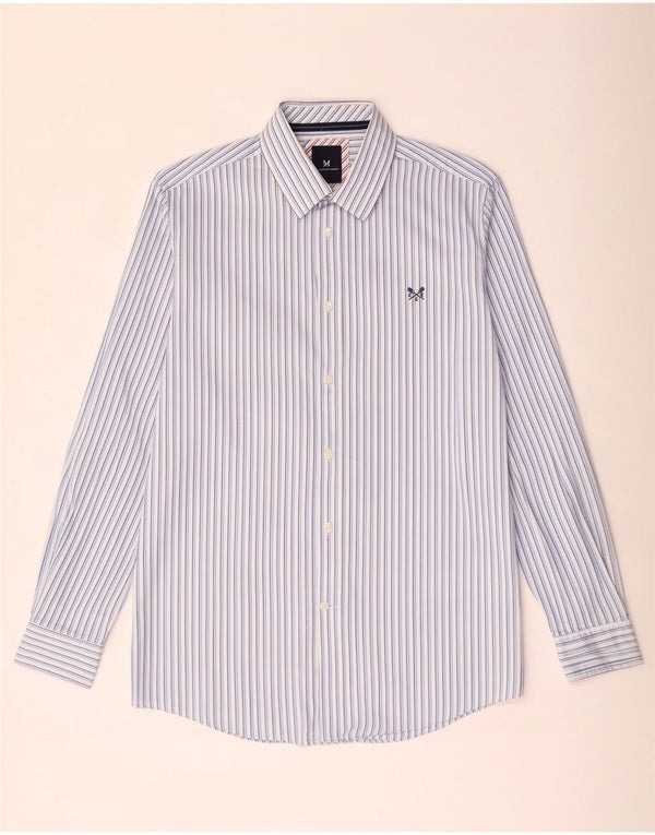 Crew Clothing Camicia da uomo dalla vestibilità classica, in cotone gessato blu grande