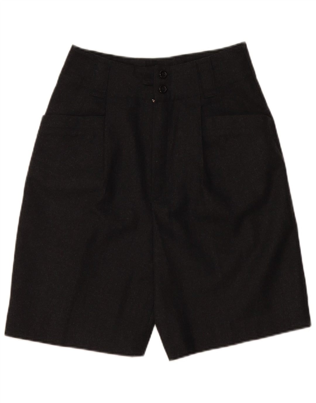 Pantaloncini casual a vita alta da donna VINTAGE EU 36 piccoli W28 lana vergine grigia