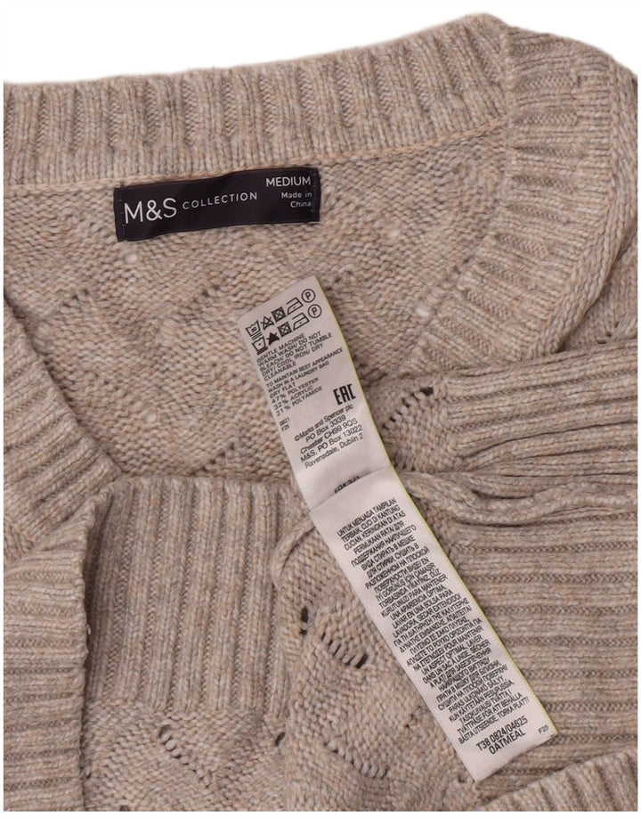 Maglione corto con scollo a V da donna Marks & Spencer UK 14 Grigio medio