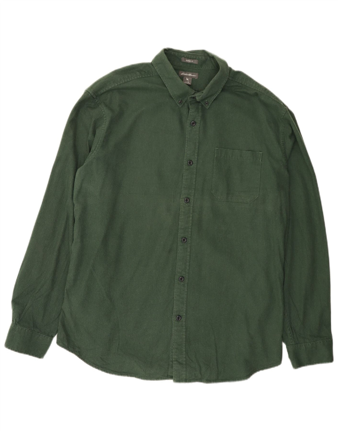 EDDIE BAUER Camicia da uomo in flanella vestibilità classica XL cotone verde
