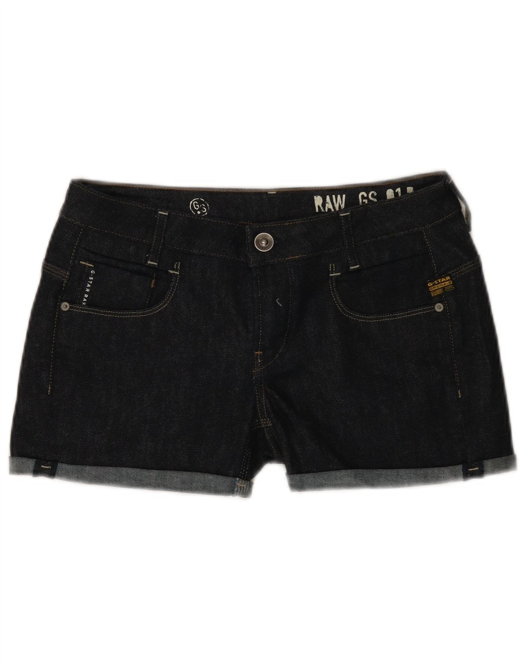 Pantaloncini di jeans da donna G-Star W29 cotone blu navy medio