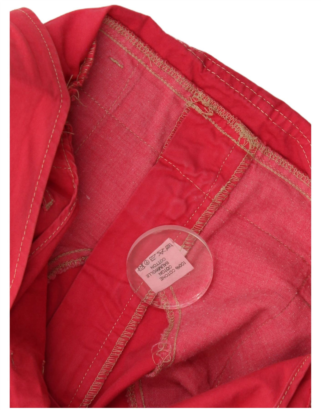 Bermuda da donna vintage salopette media W32 in cotone rosa