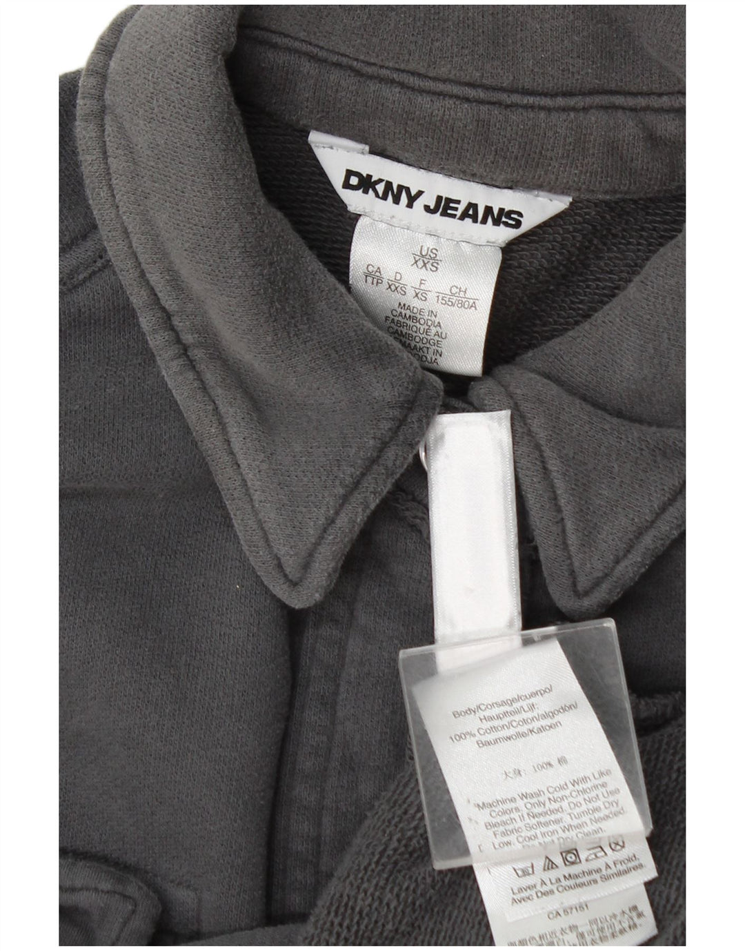 Camicia oversize da donna Dkny Overshirt UK 2 2XS Cotone grigio