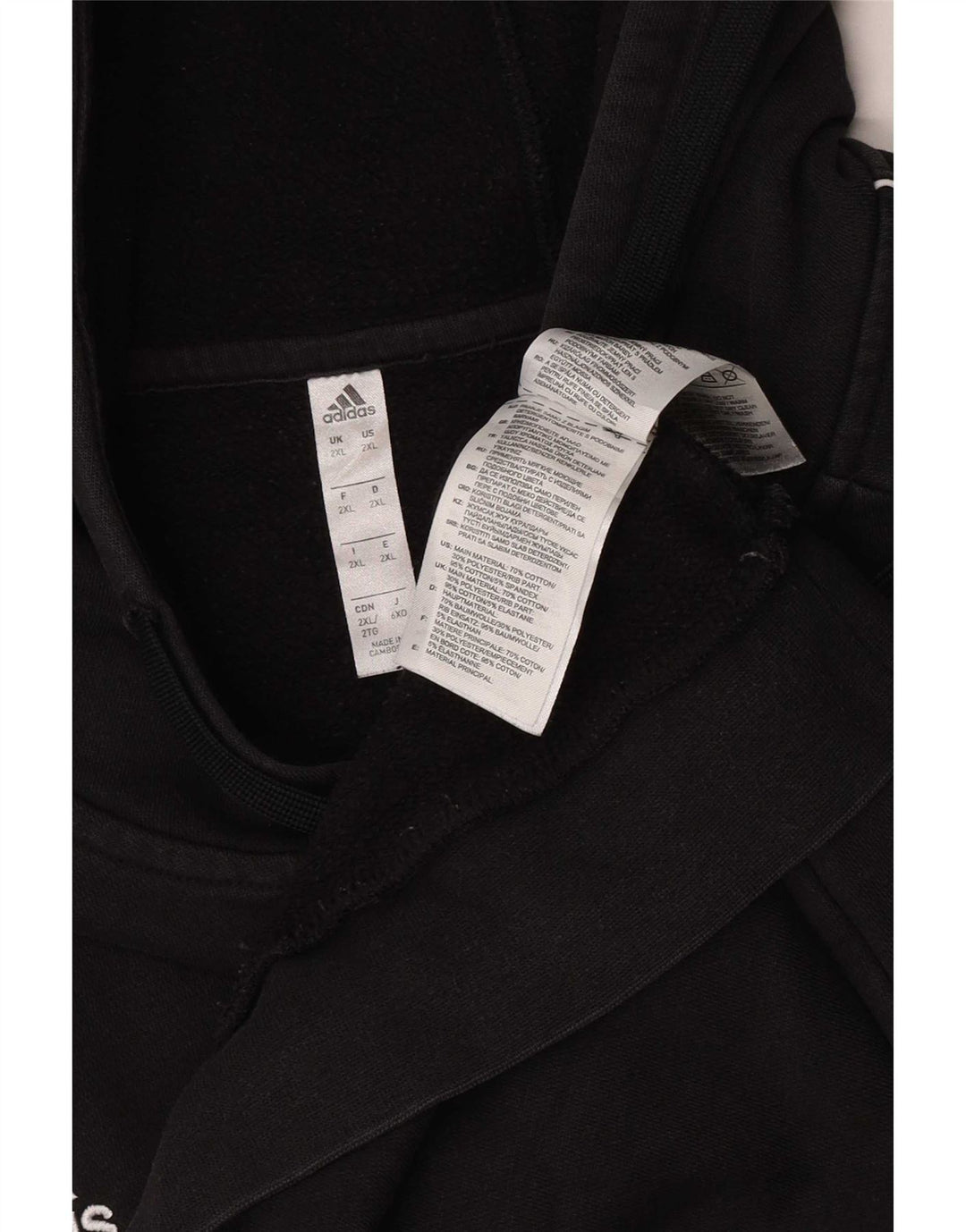 Felpa con cappuccio da uomo Adidas 2XL cotone nero
