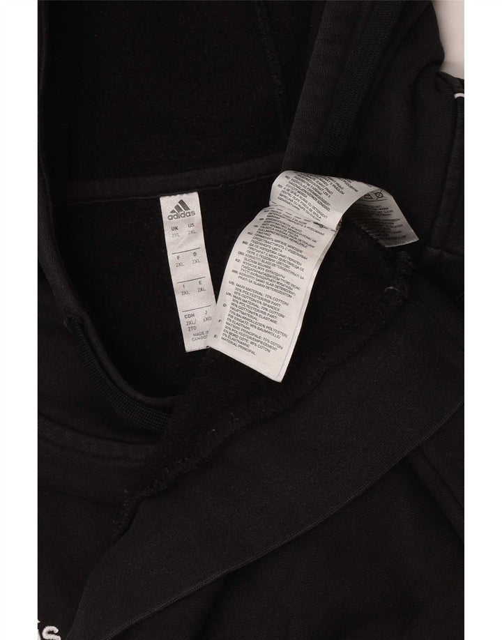 Felpa con cappuccio da uomo Adidas 2XL cotone nero