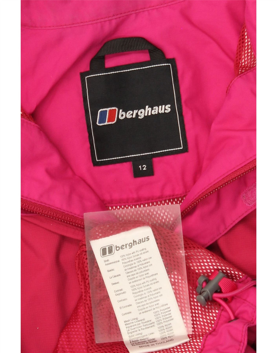 Giacca antipioggia da donna con cappuccio Berghaus UK 12 Nylon color block rosa medio