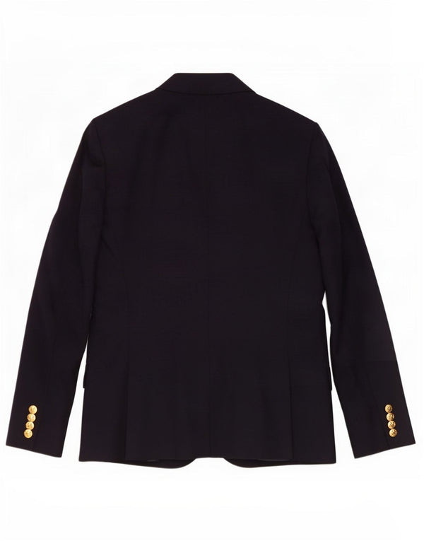Giacca blazer a 2 bottoni da donna Ralph Lauren US 8 lana blu navy media