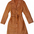 Cappotto in pelle vintage da donna IT 46 grande marrone