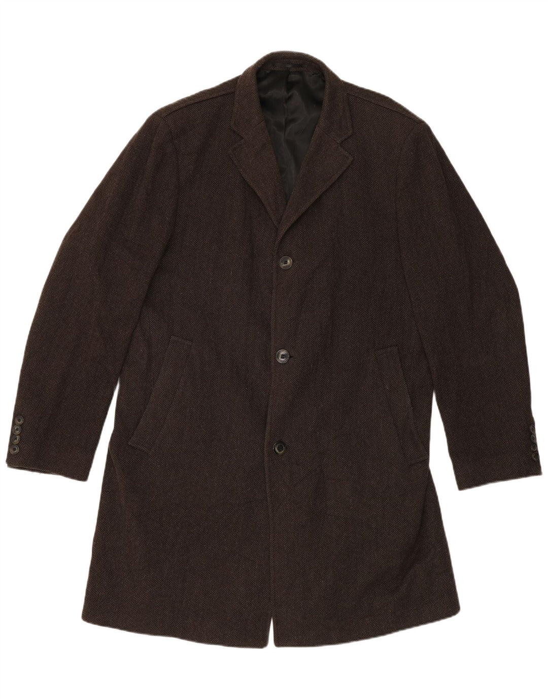 GANT Cappotto da uomo UK 42 XL Lana a spina di pesce marrone