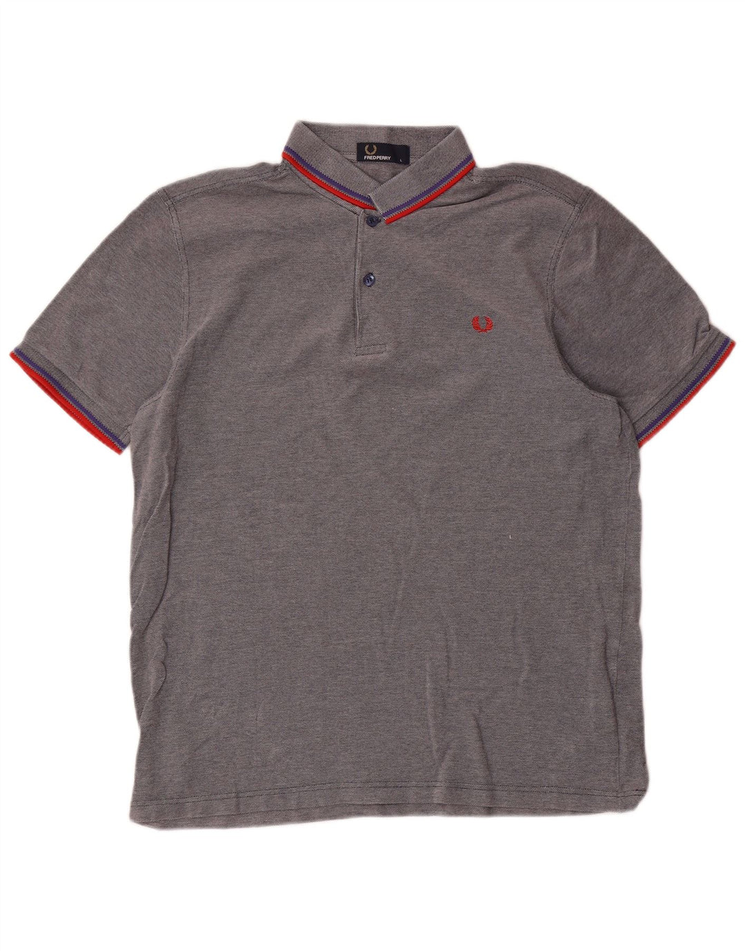 Polo da uomo Fred Perry grande in cotone a righe grigie