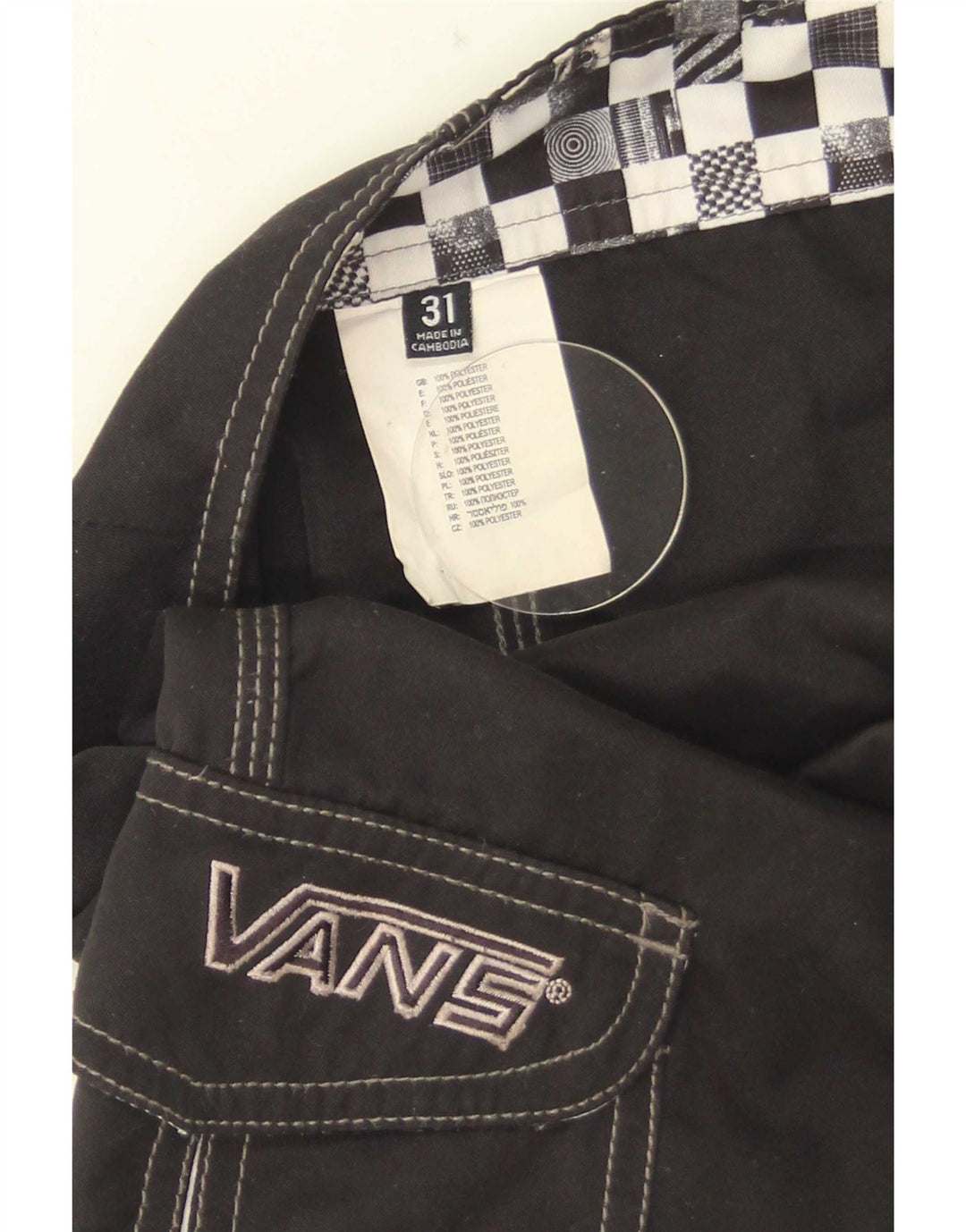 Pantaloncini da bagno da uomo Vans medio nero in poliestere