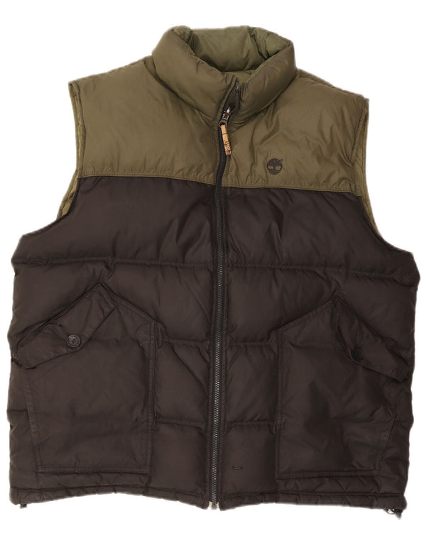 Gilet imbottito reversibile da uomo TIMBERLAND UK 44 2XL Nylon color block kaki