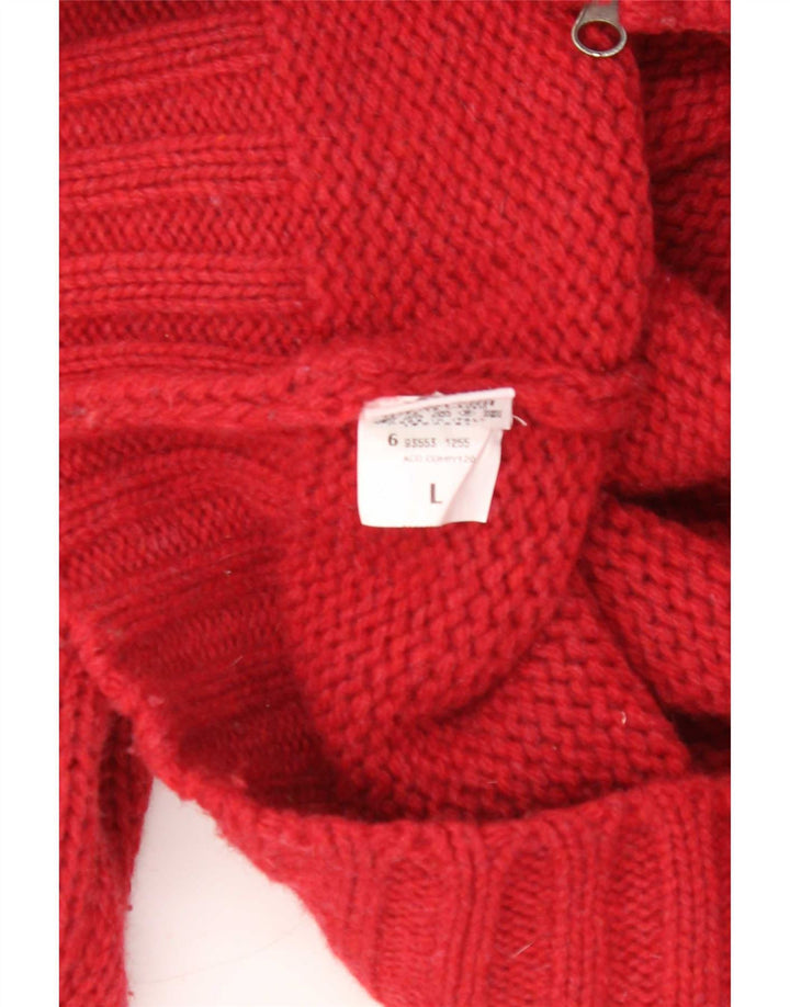Maglione cardigan da uomo White Sails grande lana vergine rossa