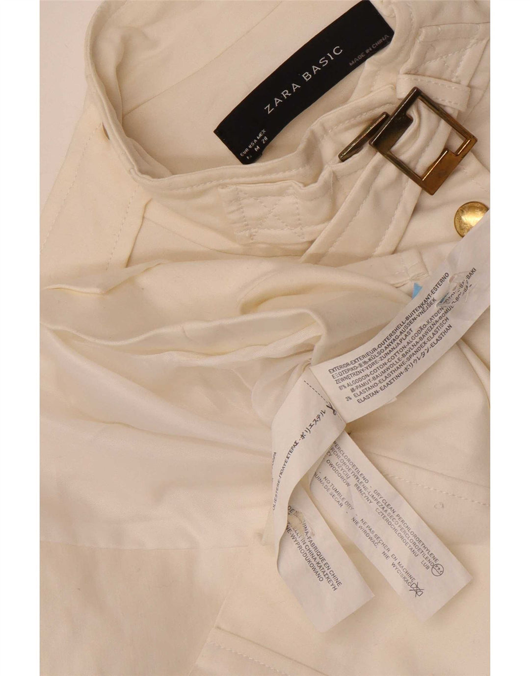 Giacca utility da donna Zara UK 12 cotone bianco medio