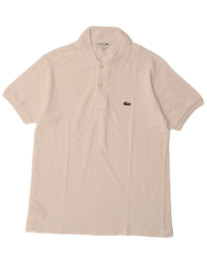 Polo LACOSTE da uomo vestibilità classica taglia 4 cotone bianco medio
