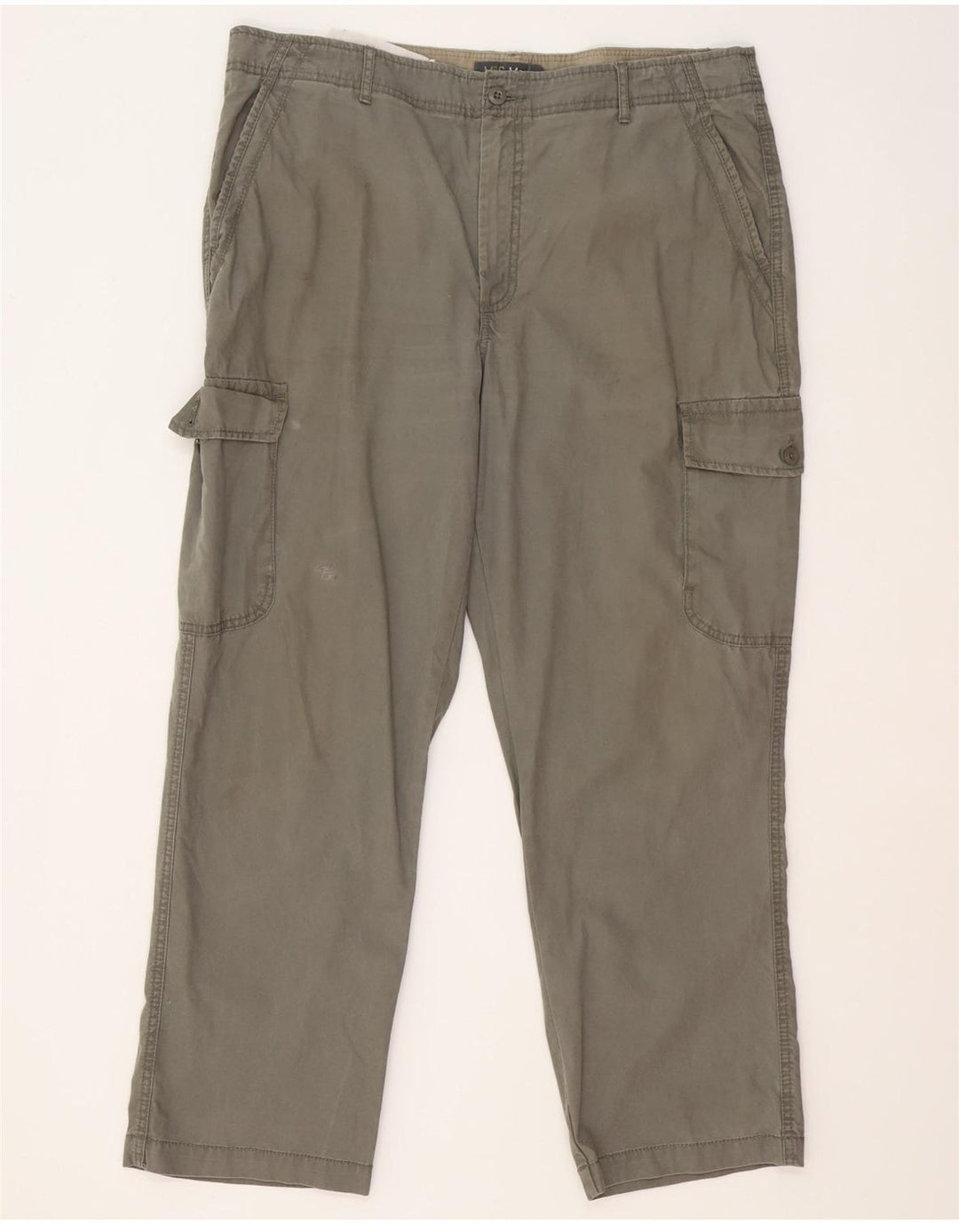 Pantaloni cargo dritti da uomo Marks & Spencer W38 L29 cotone kaki