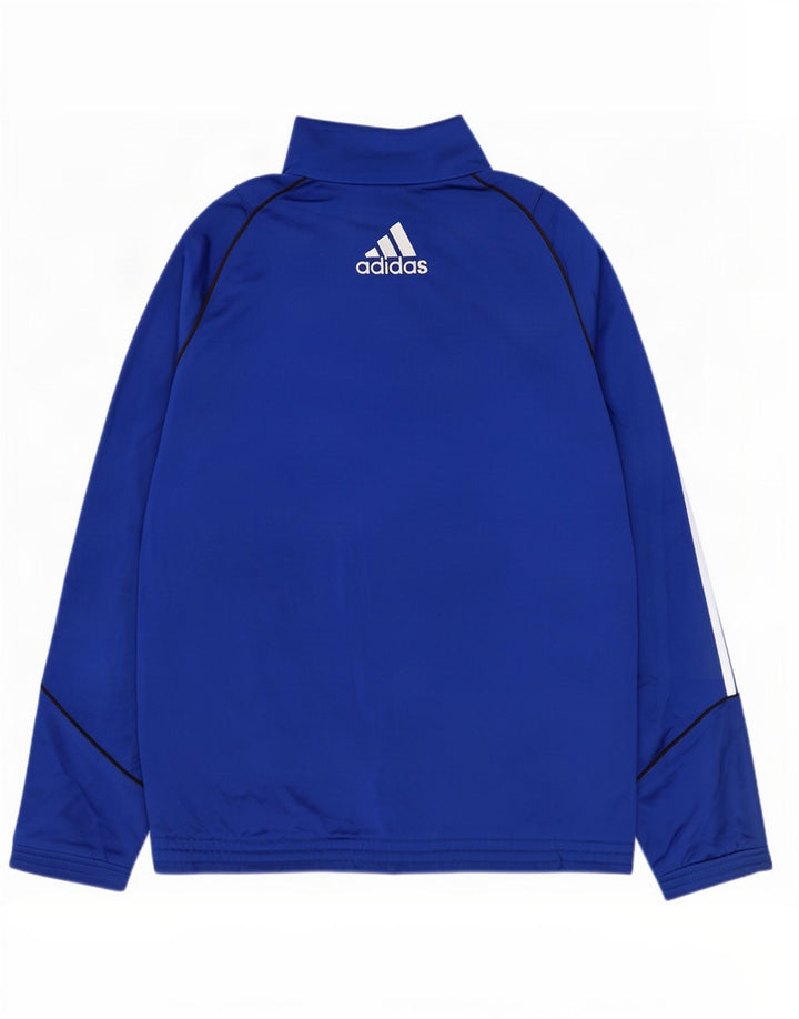 Giacca superiore della tuta da uomo Adidas in poliestere blu medio
