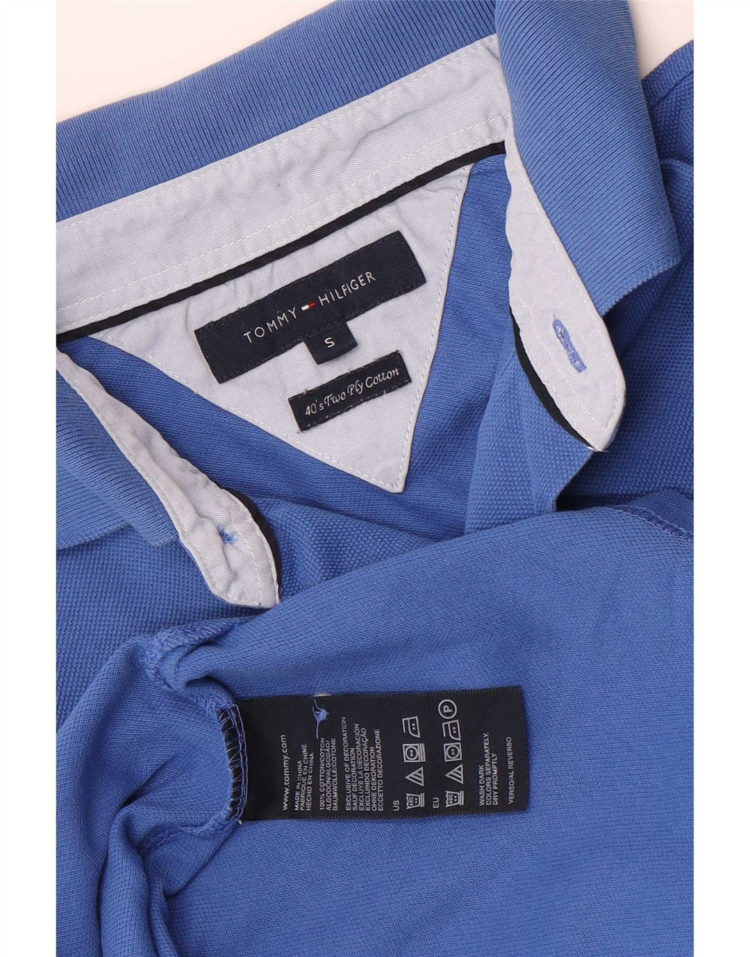 Polo da uomo Tommy Hilfiger piccola in cotone blu