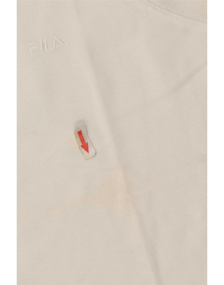 Polo senza maniche da donna Fila US 10 Large in cotone bianco