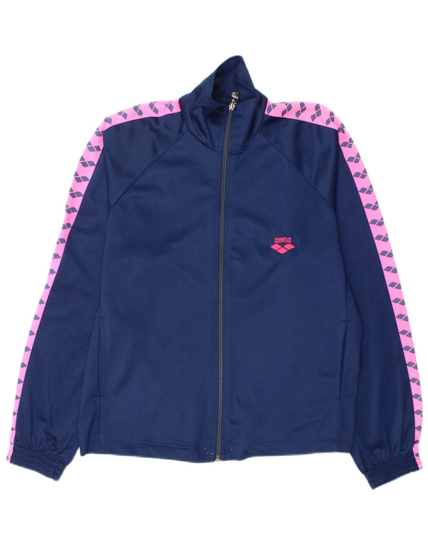 Giacca da ginnastica con grafica da donna Arena UK 14 Large Blu Navy Colourblock