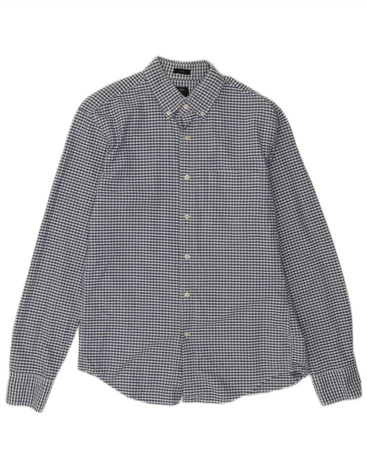 J. CREW Camicia slim fit da uomo in cotone a quadretti blu medio