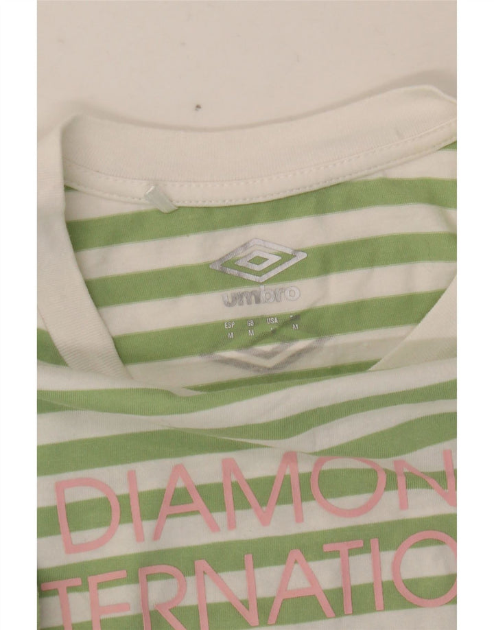 T-shirt grafica da donna UMBRO Top UK 12 verde medio a righe